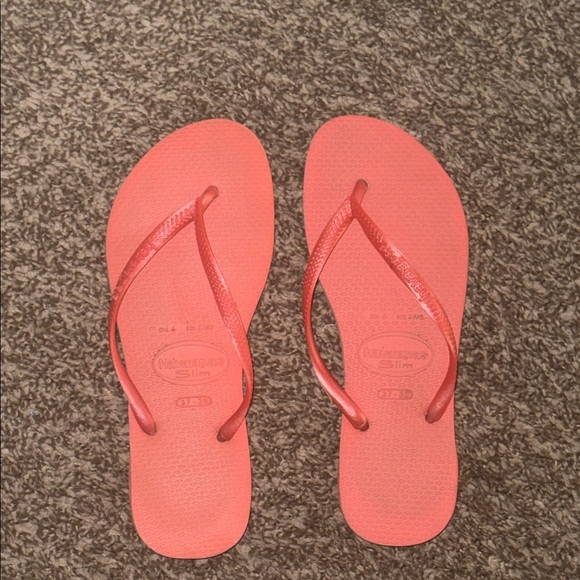 Havaianas Slim Vibrant Pink Flip Flops - Picture 1 of 1
